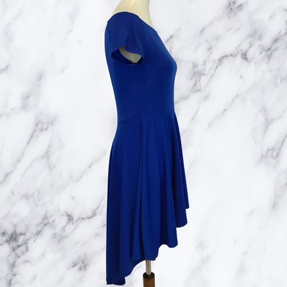 💙 Elegant Royal Blue Off-the-Shoulder High-Low - Picture 7 of 7